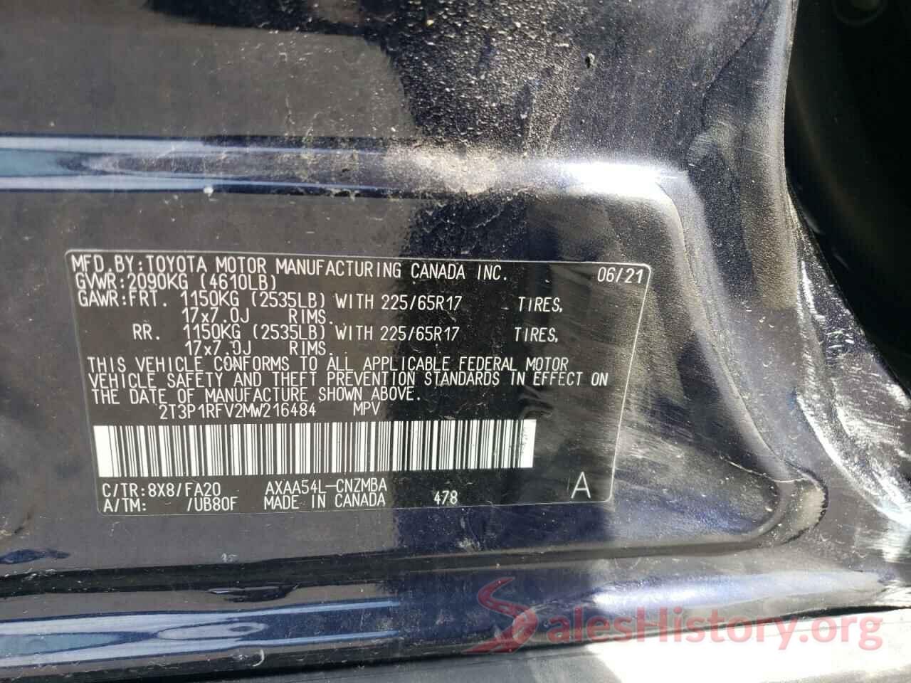 2T3P1RFV2MW216484 2021 TOYOTA RAV4