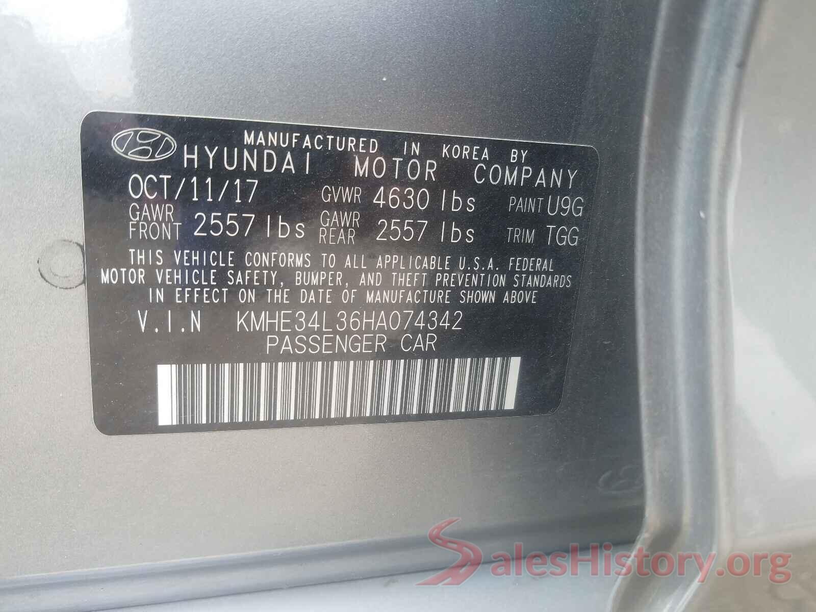 KMHE34L36HA074342 2017 HYUNDAI SONATA