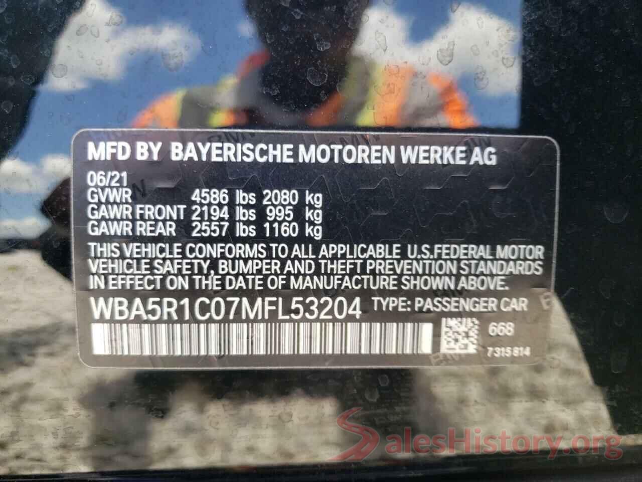 WBA5R1C07MFL53204 2021 BMW 3 SERIES