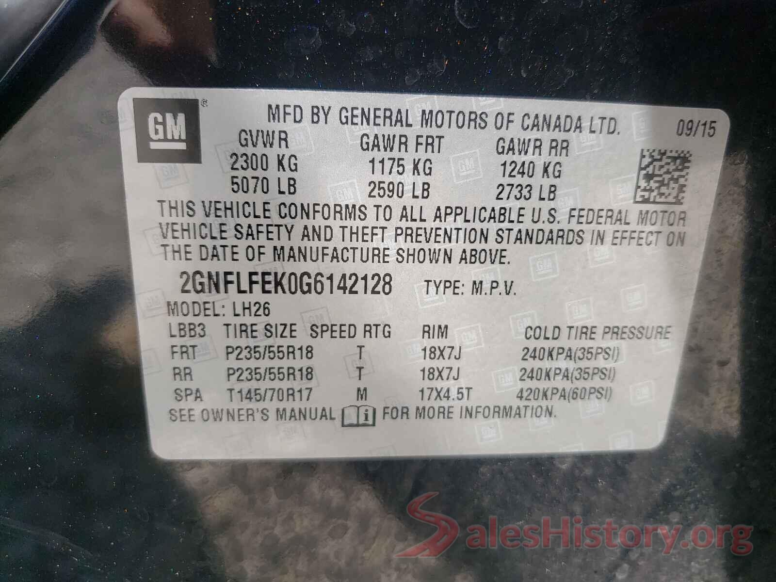 2GNFLFEK0G6142128 2016 CHEVROLET EQUINOX