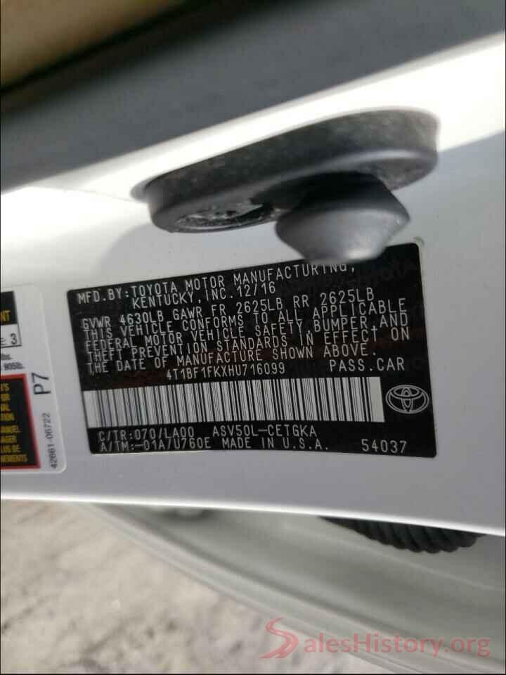 4T1BF1FKXHU716099 2017 TOYOTA CAMRY