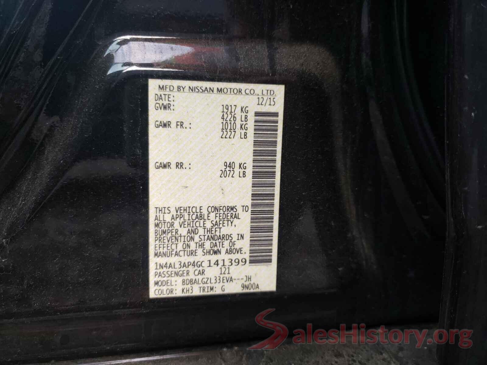 1N4AL3AP4GC141399 2016 NISSAN ALTIMA