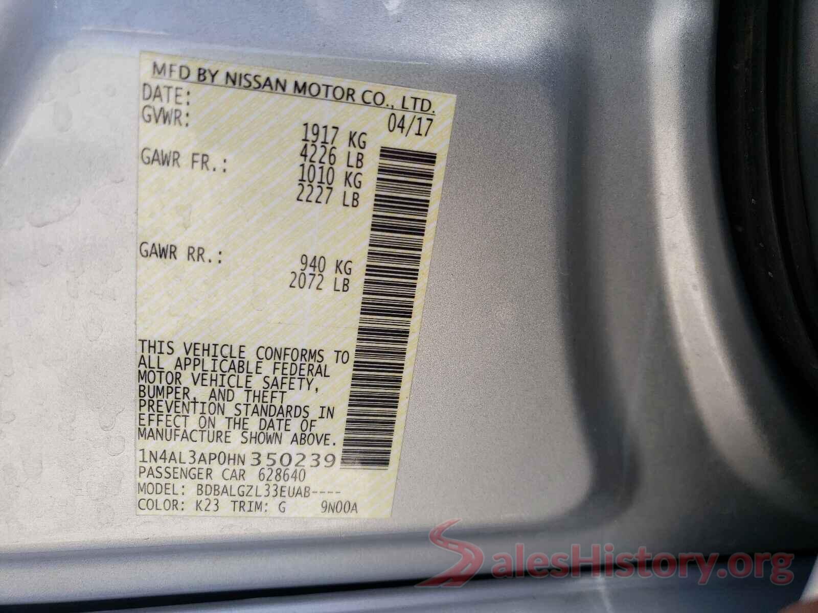 1N4AL3AP0HN350239 2017 NISSAN ALTIMA