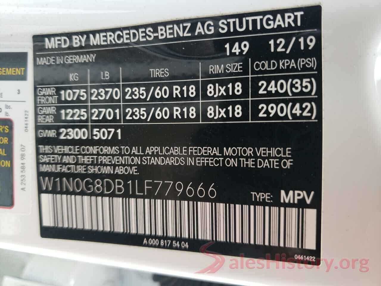 W1N0G8DB1LF779666 2020 MERCEDES-BENZ GLC-CLASS