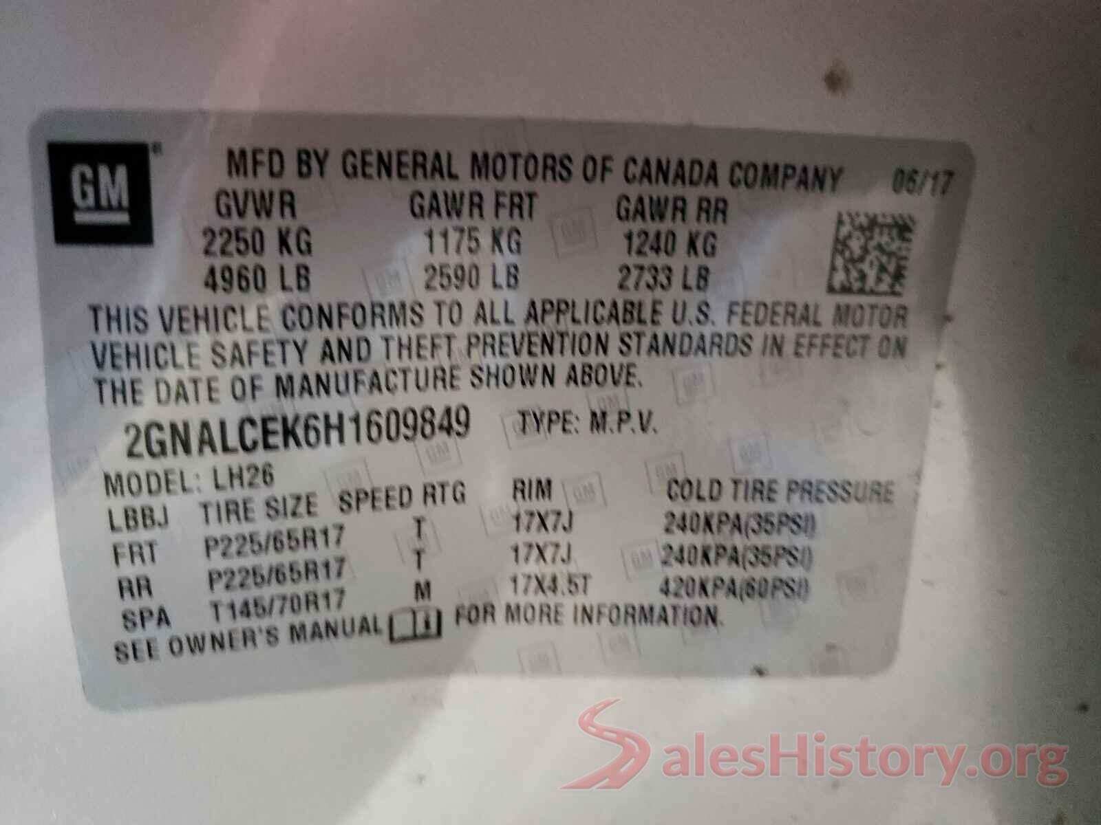 2GNALCEK6H1609849 2017 CHEVROLET EQUINOX