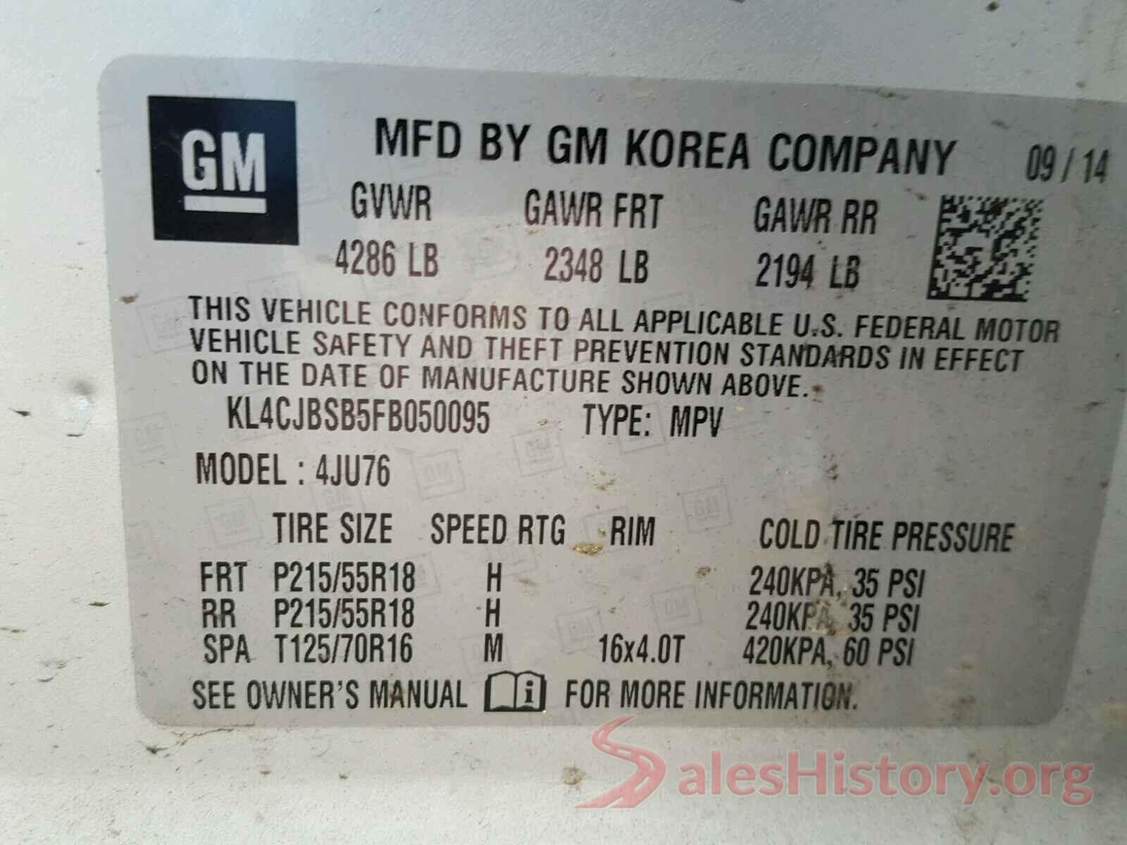 KL4CJBSB5FB050095 2015 BUICK ENCORE