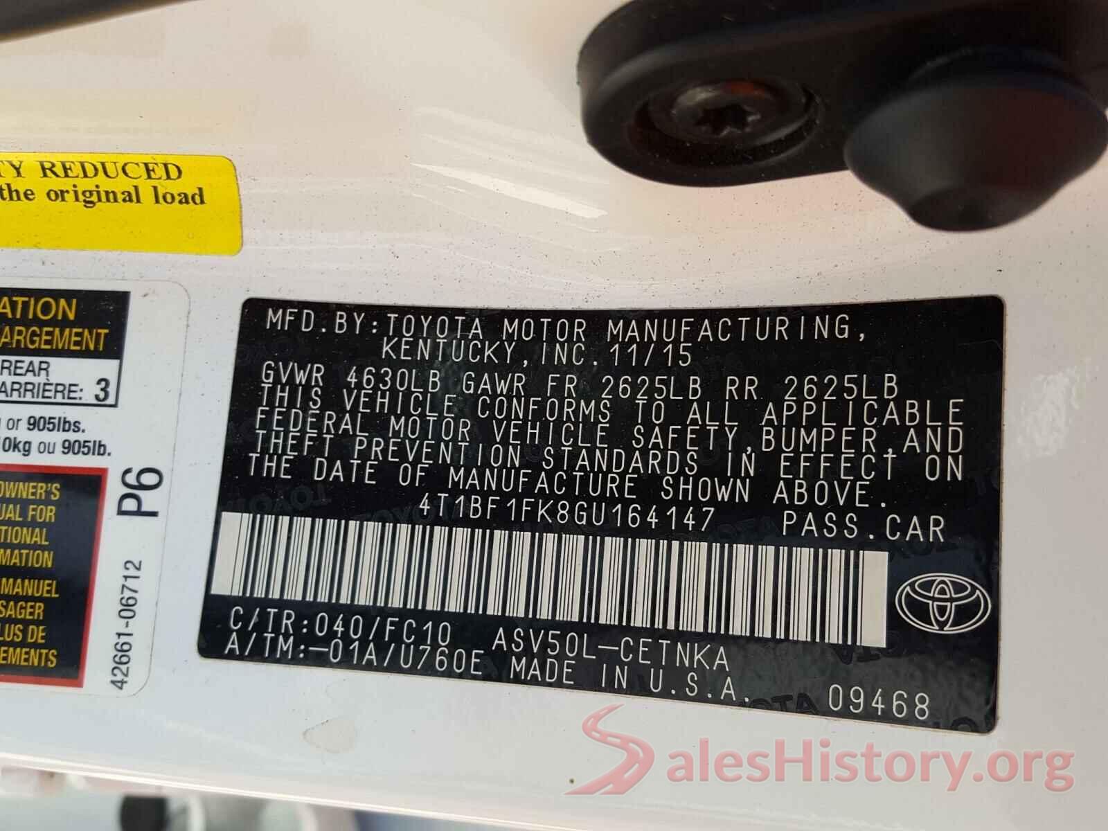 4T1BF1FK8GU164147 2016 TOYOTA CAMRY