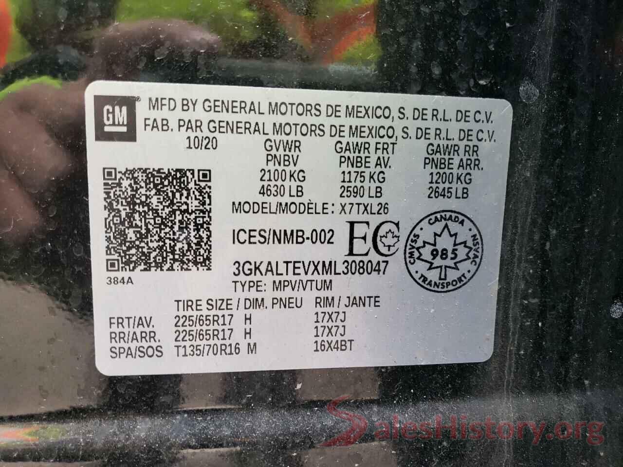 3GKALTEVXML308047 2021 GMC TERRAIN