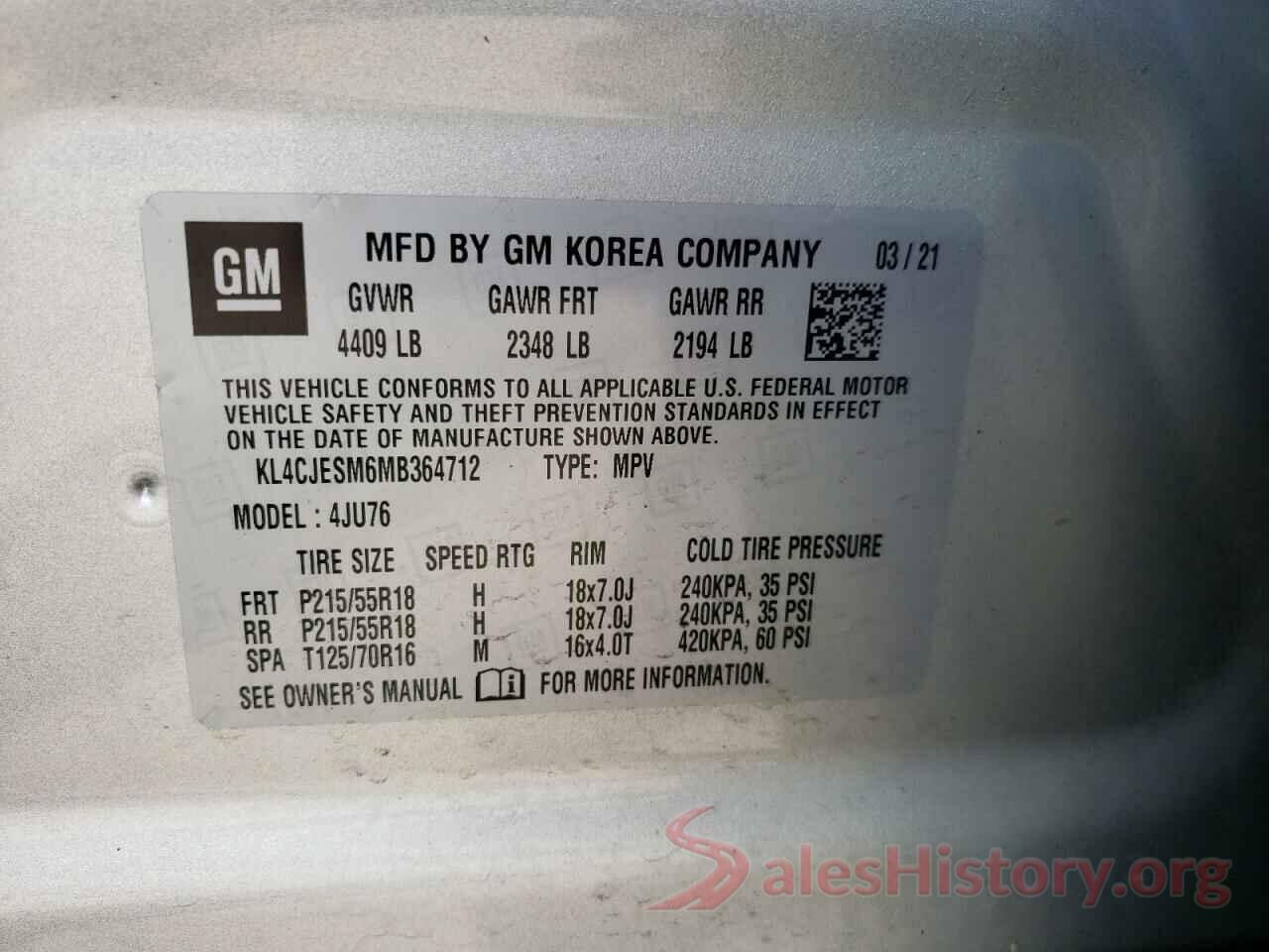 KL4CJESM6MB364712 2021 BUICK ENCORE