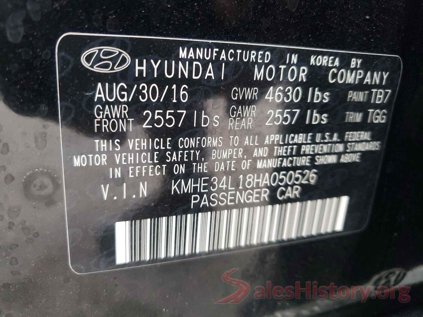 KMHE34L18HA050526 2017 HYUNDAI SONATA