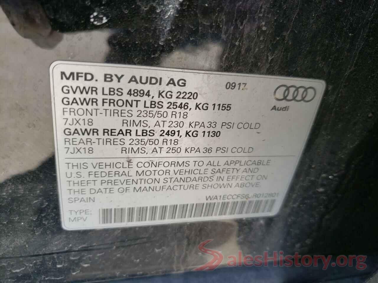 WA1ECCFS6JR012801 2018 AUDI Q3