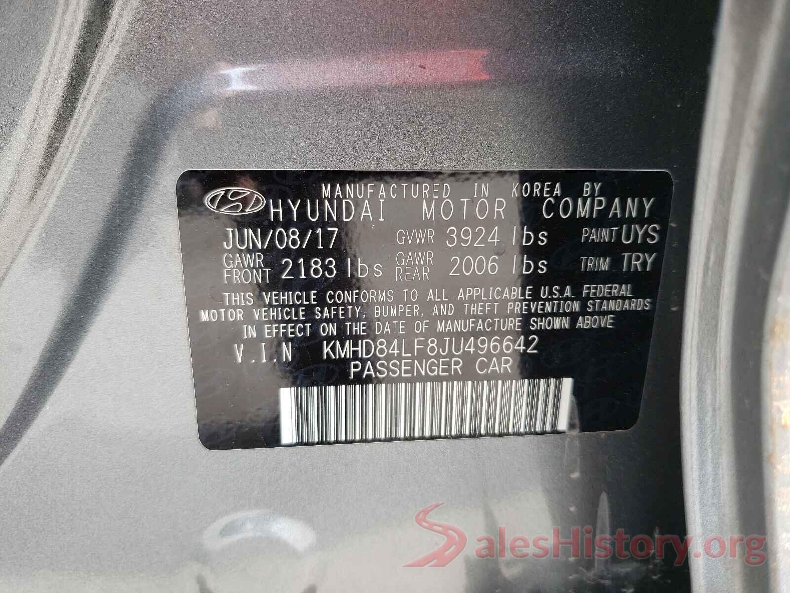 KMHD84LF8JU496642 2018 HYUNDAI ELANTRA