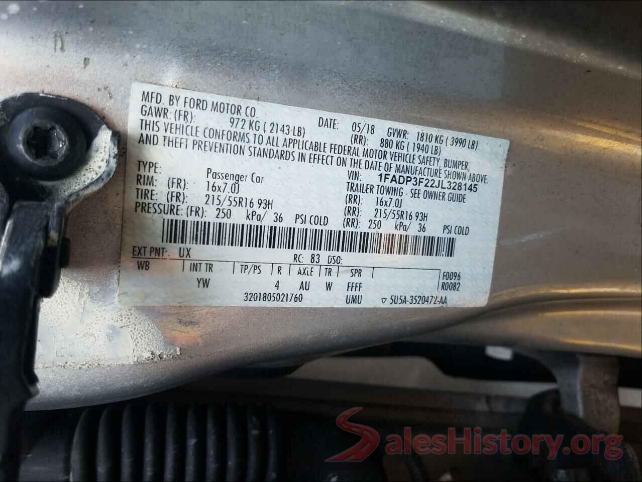 1FADP3F22JL328145 2018 FORD FOCUS