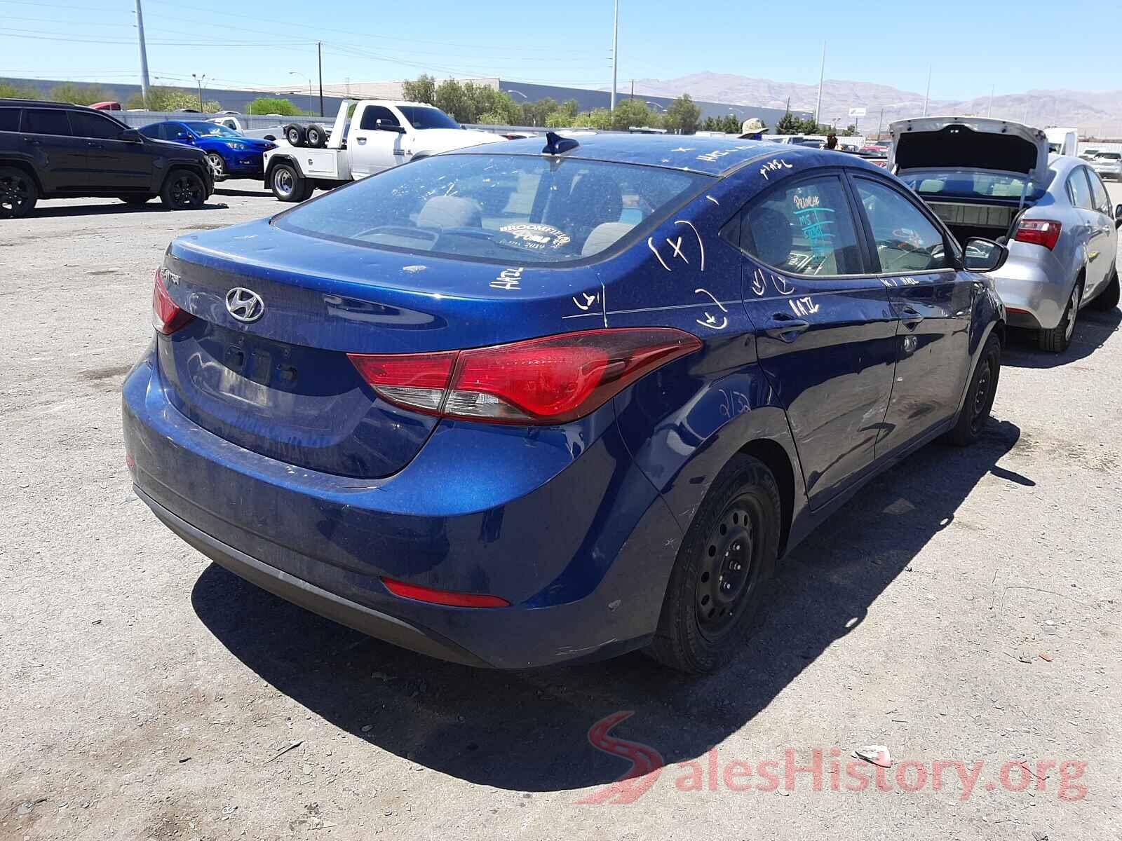 5NPDH4AE6GH703501 2016 HYUNDAI ELANTRA