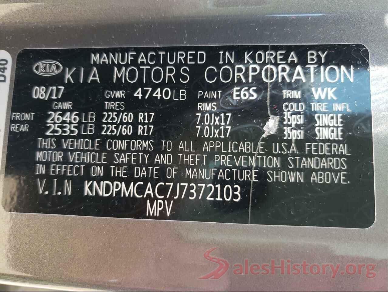 KNDPMCAC7J7372103 2018 KIA SPORTAGE