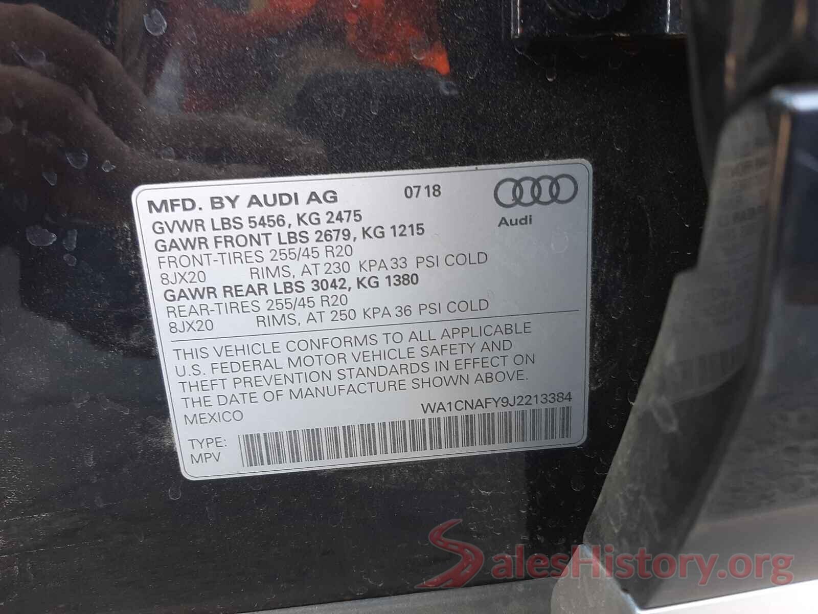 WA1CNAFY9J2213384 2018 AUDI Q5