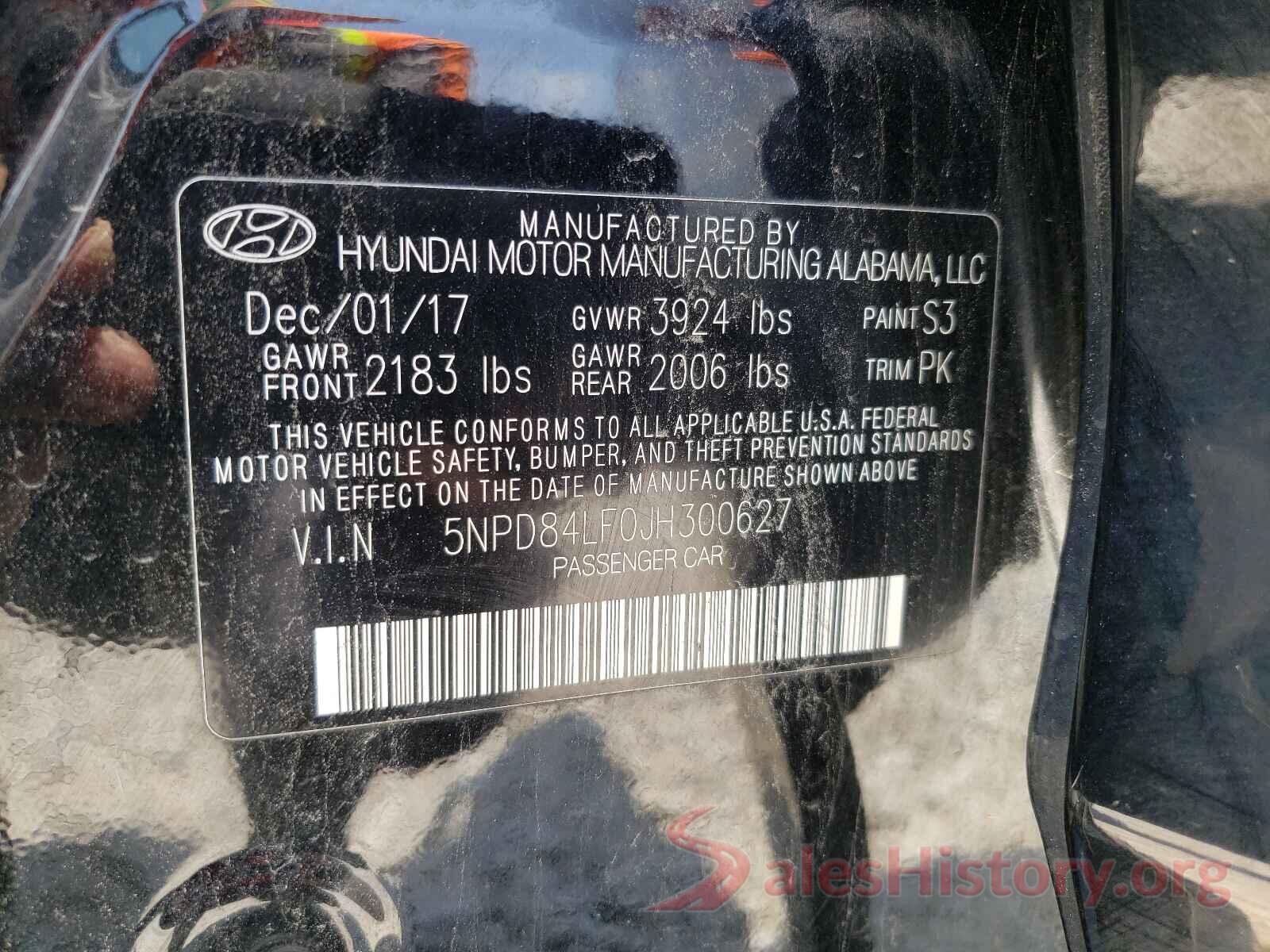 5NPD84LF0JH300627 2018 HYUNDAI ELANTRA