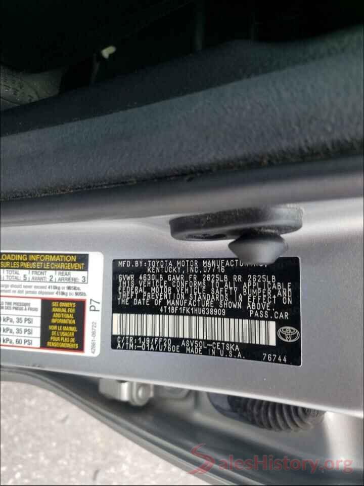 4T1BF1FK1HU638909 2017 TOYOTA CAMRY