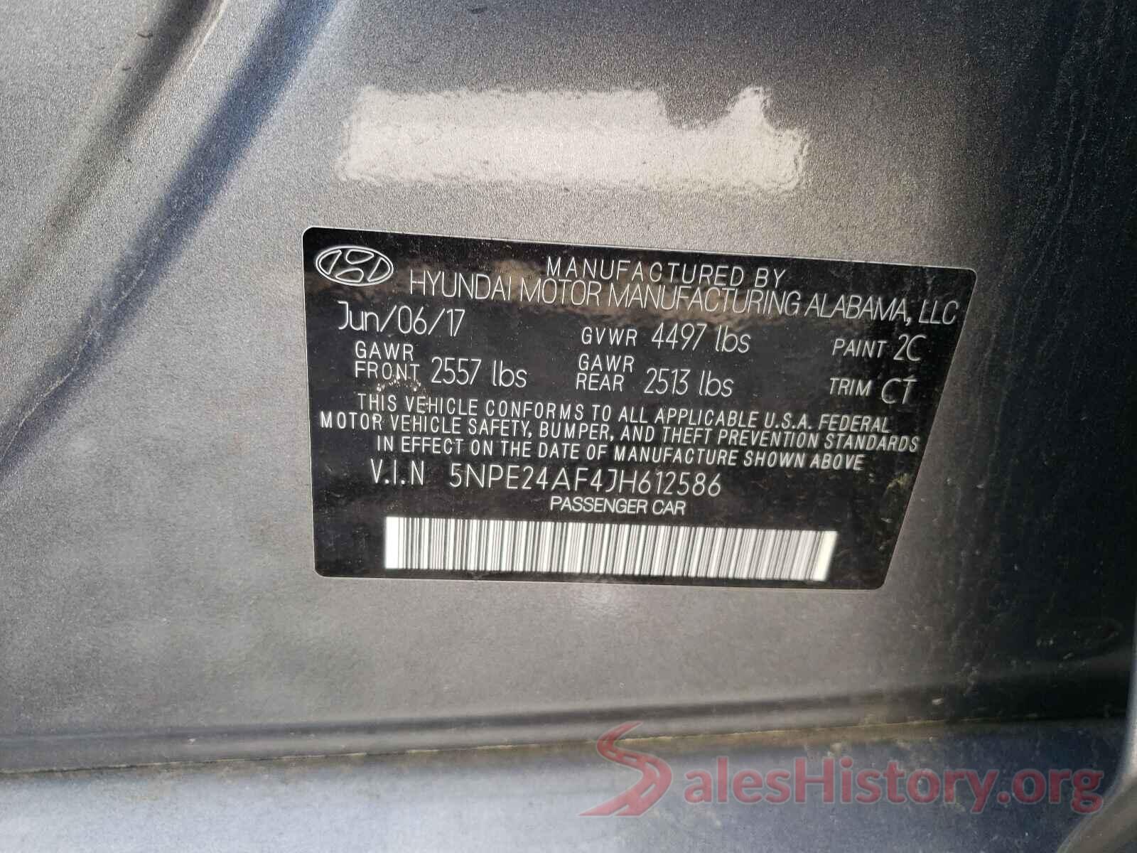 5NPE24AF4JH612586 2018 HYUNDAI SONATA