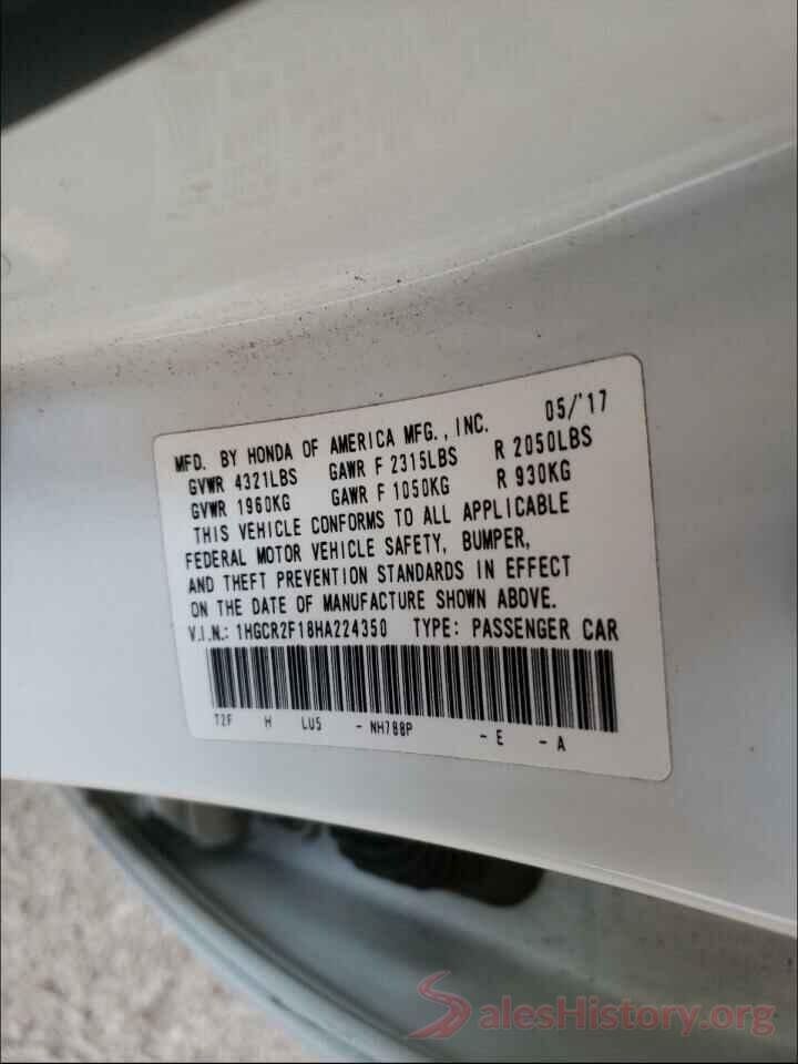 1HGCR2F18HA224350 2017 HONDA ACCORD