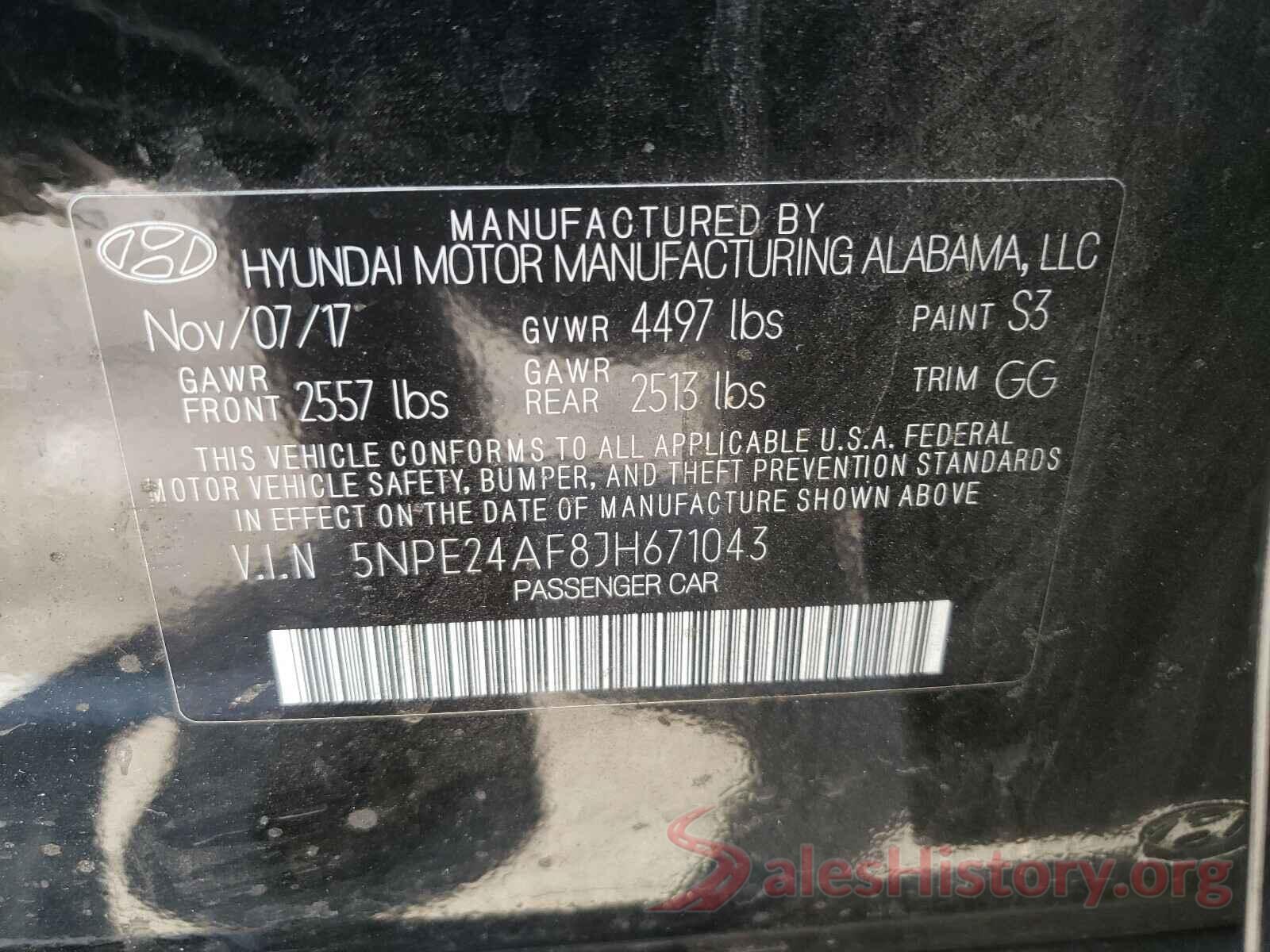 5NPE24AF8JH671043 2018 HYUNDAI SONATA