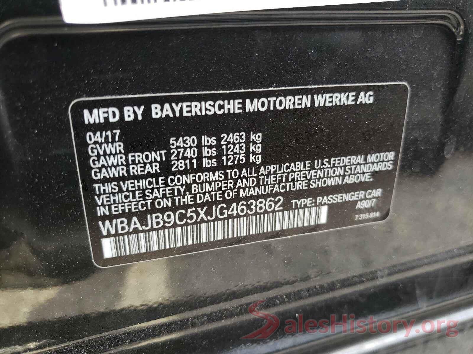 WBAJB9C5XJG463862 2018 BMW M5