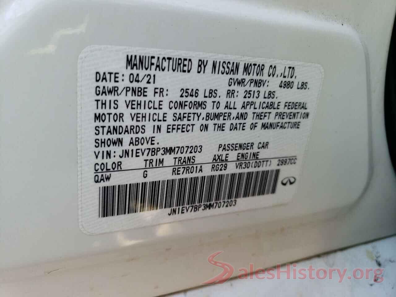 JN1EV7BP3MM707203 2021 INFINITI Q50