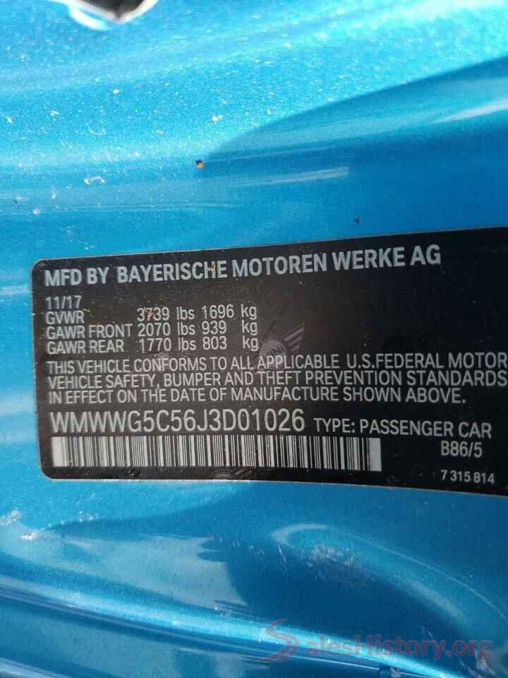 WMWWG5C56J3D01026 2018 MINI COOPER