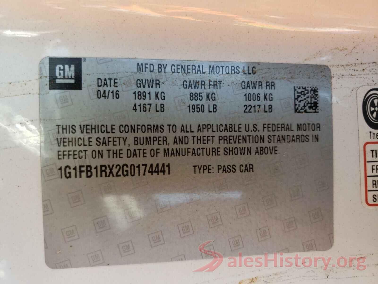 1G1FB1RX2G0174441 2016 CHEVROLET CAMARO