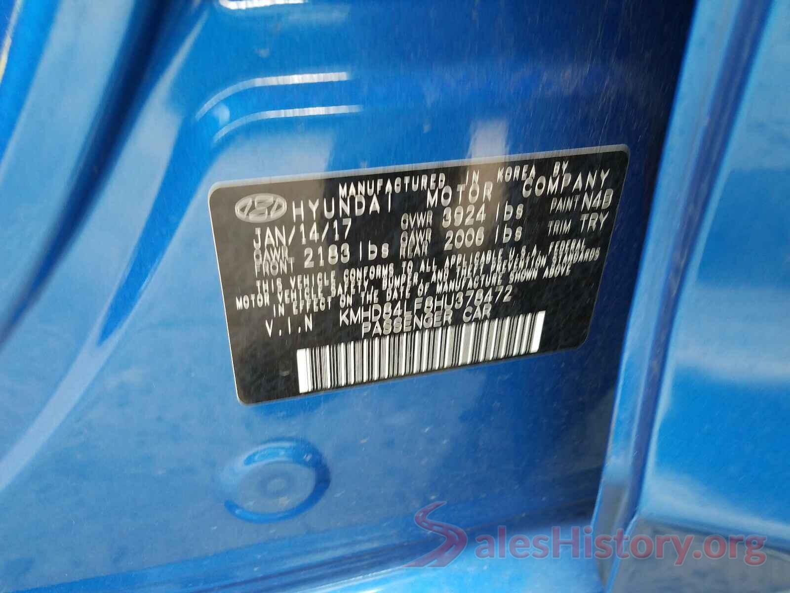 KMHD84LF8HU378472 2017 HYUNDAI ELANTRA