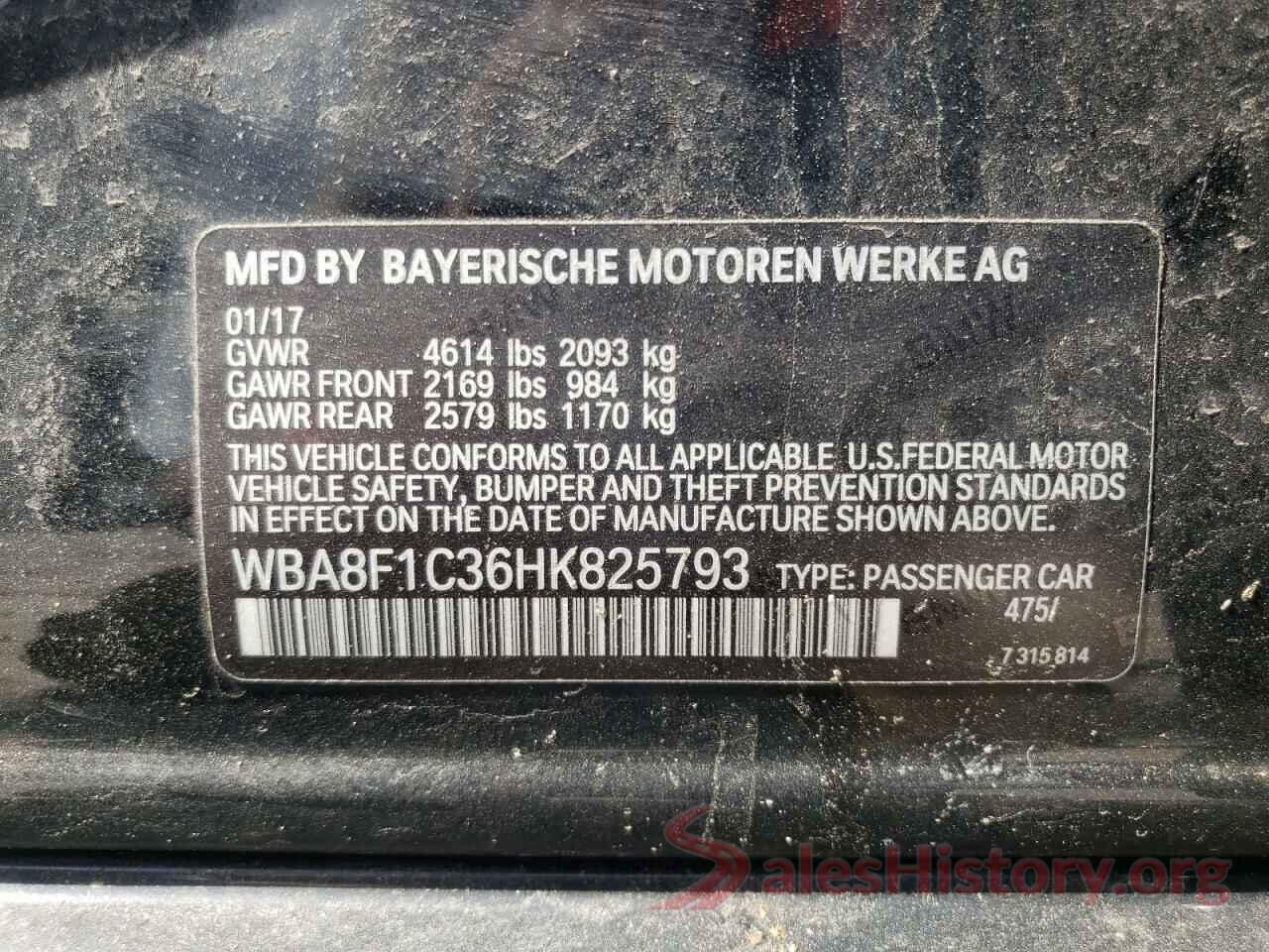 WBA8F1C36HK825793 2017 BMW 3 SERIES