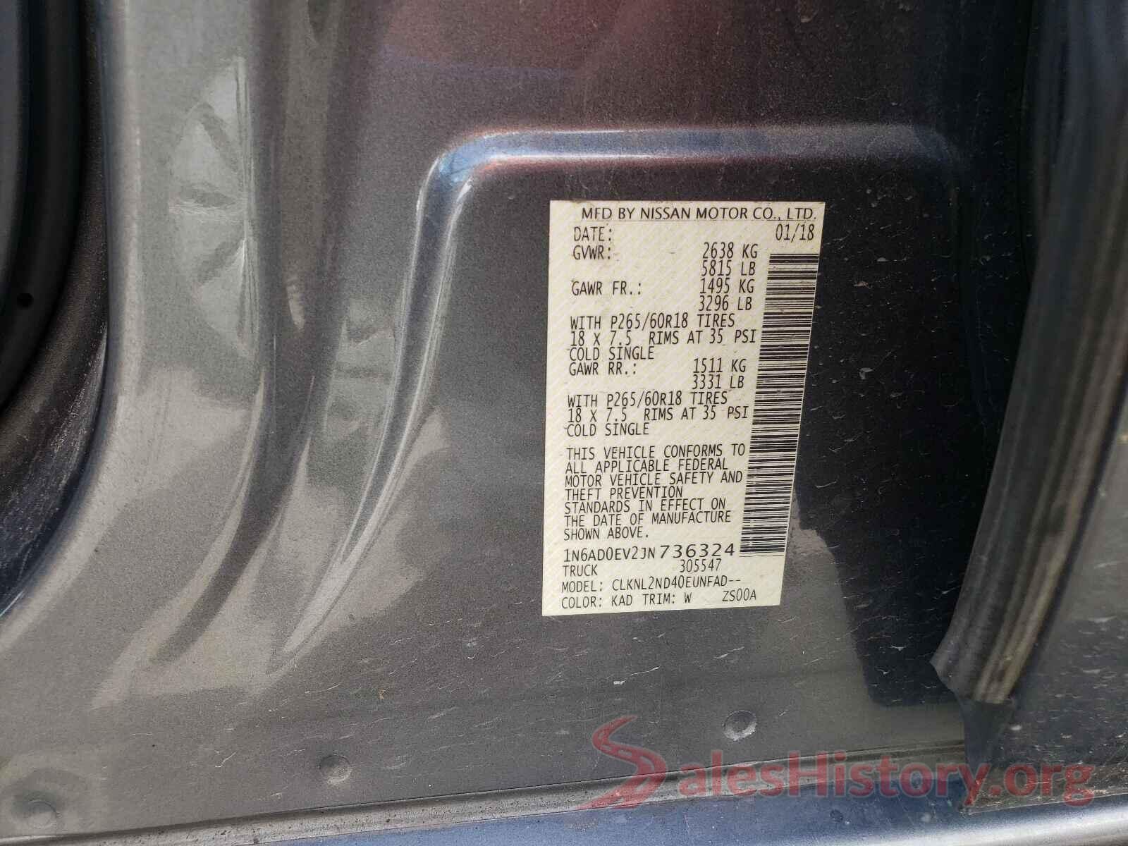 1N6AD0EV2JN736324 2018 NISSAN FRONTIER