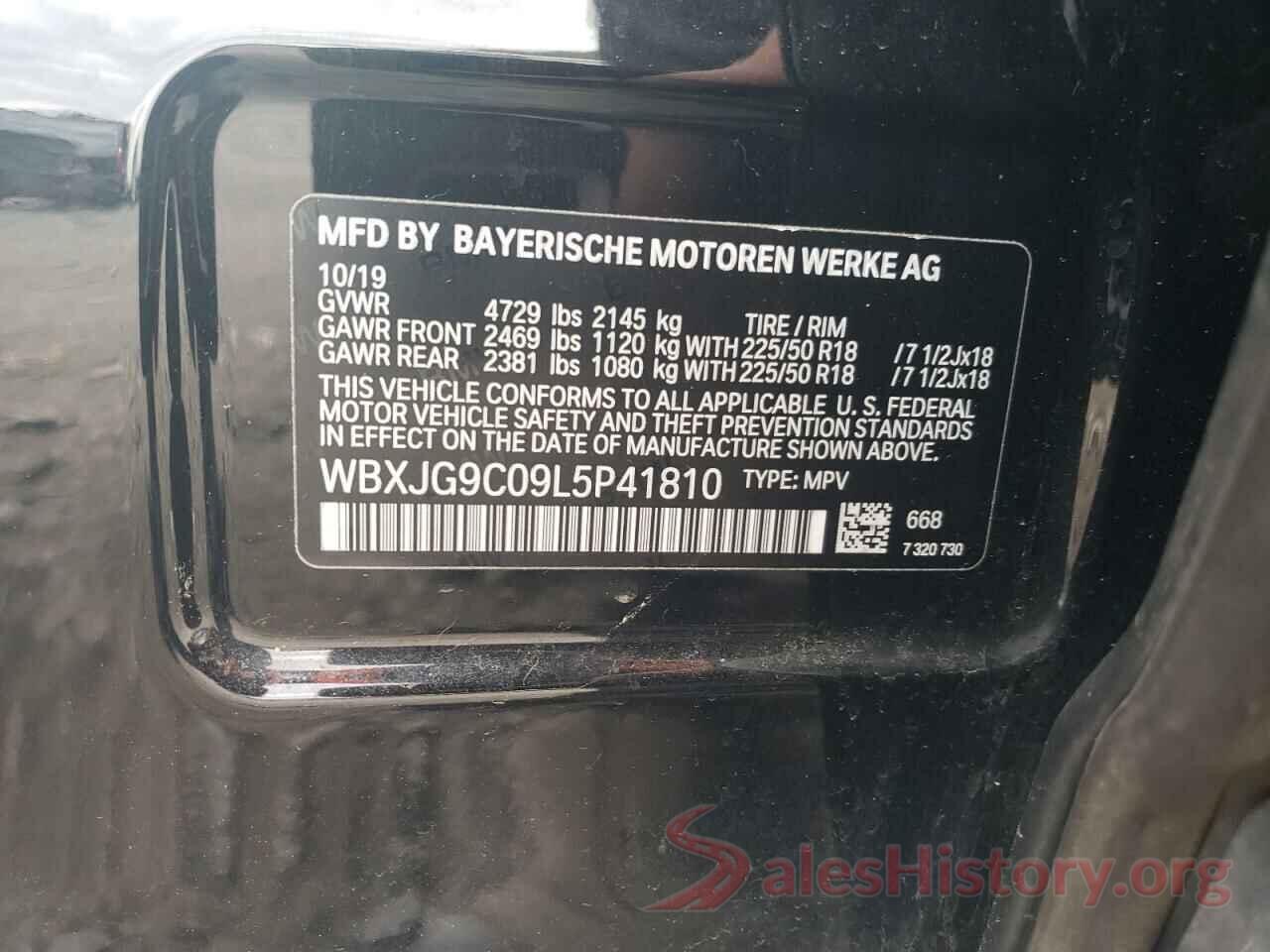 WBXJG9C09L5P41810 2020 BMW X1