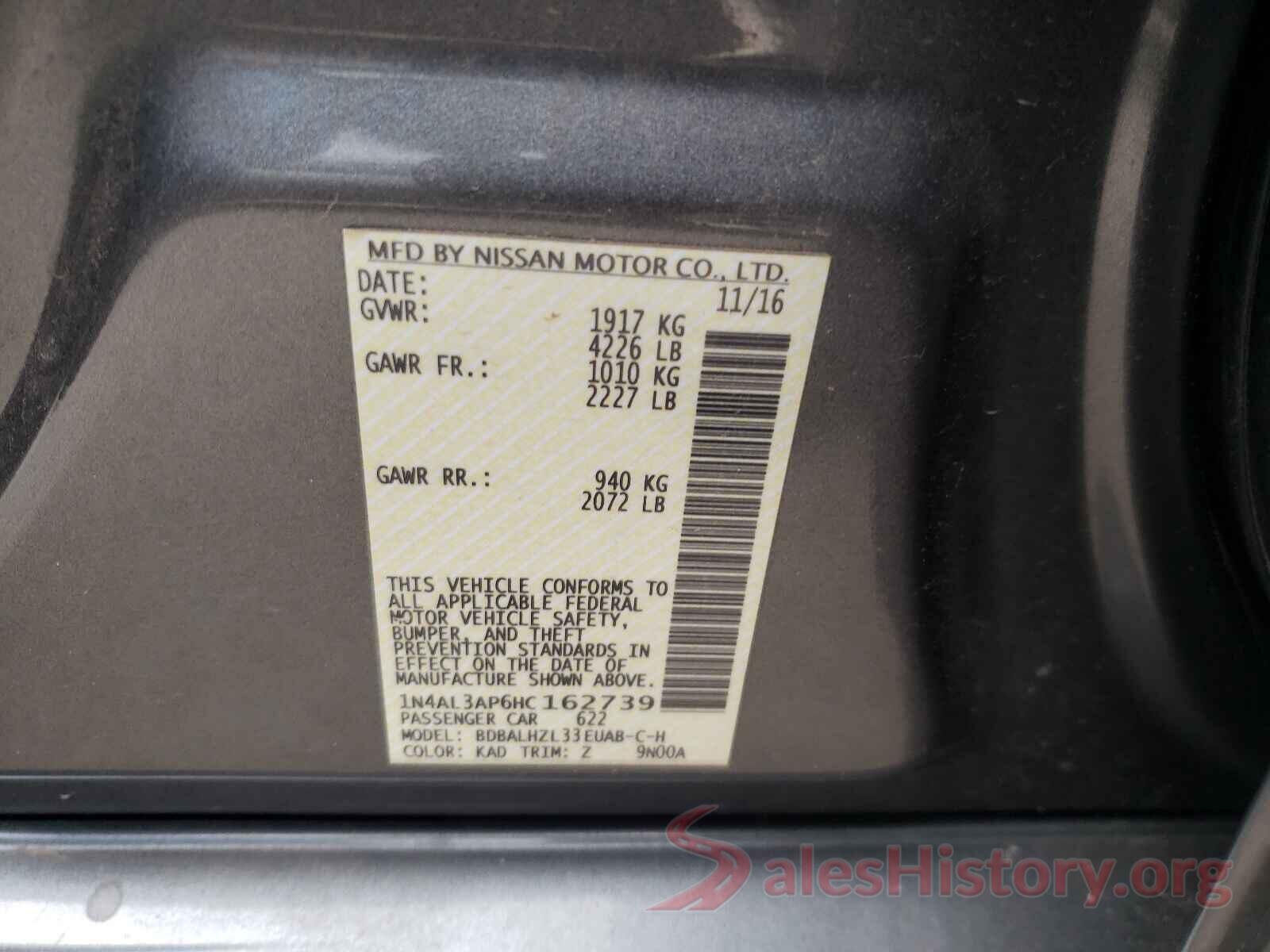 1N4AL3AP6HC162739 2017 NISSAN ALTIMA