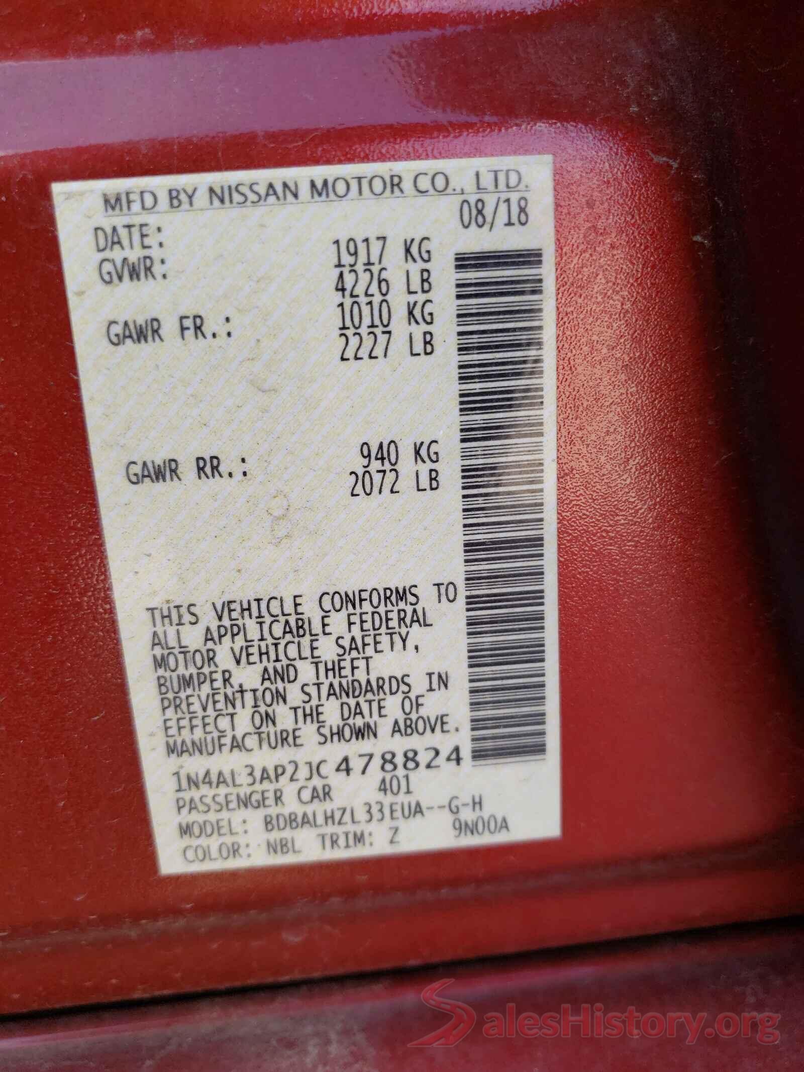 1N4AL3AP2JC478824 2018 NISSAN ALTIMA