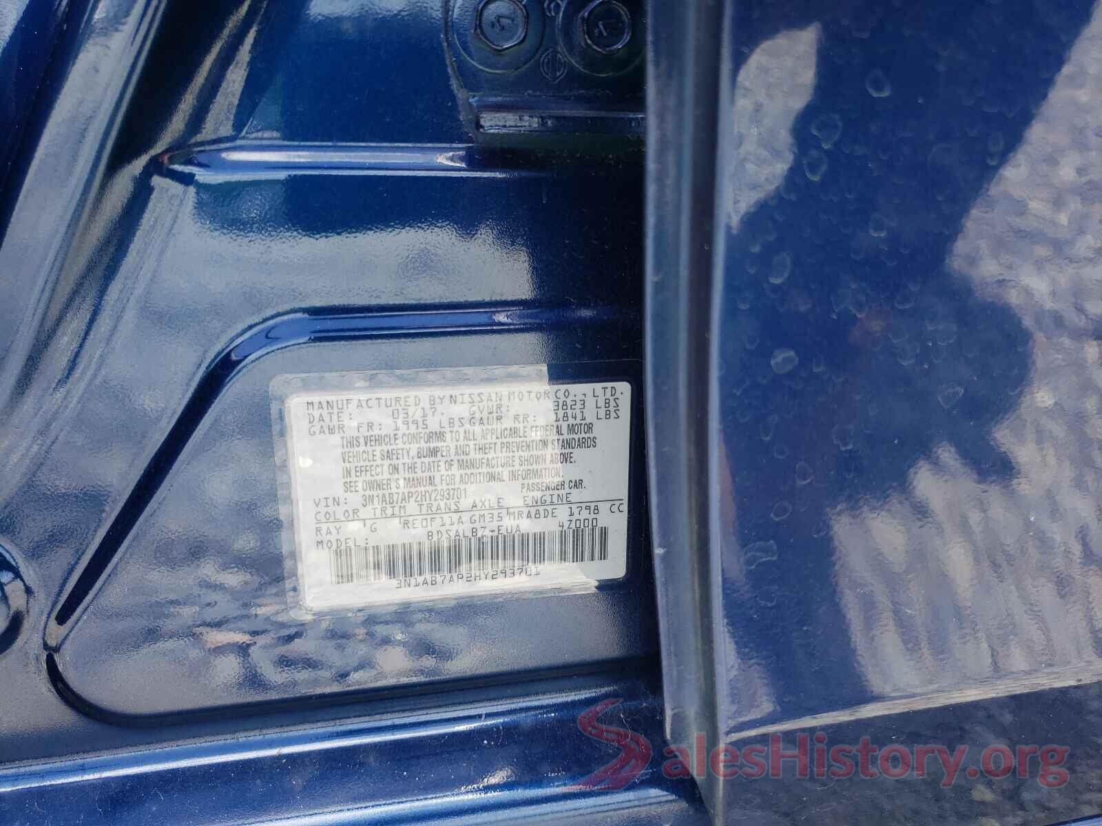 3N1AB7AP2HY293701 2017 NISSAN SENTRA