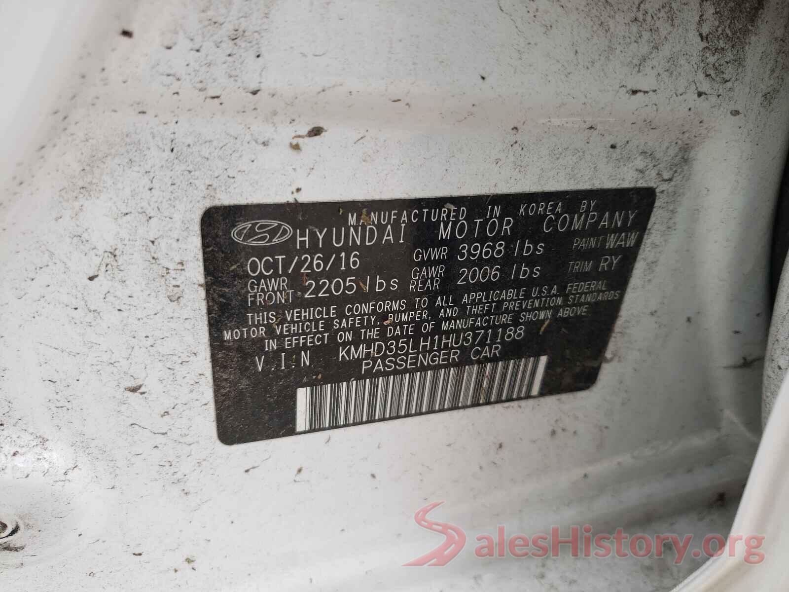 KMHD35LH1HU371188 2017 HYUNDAI ELANTRA