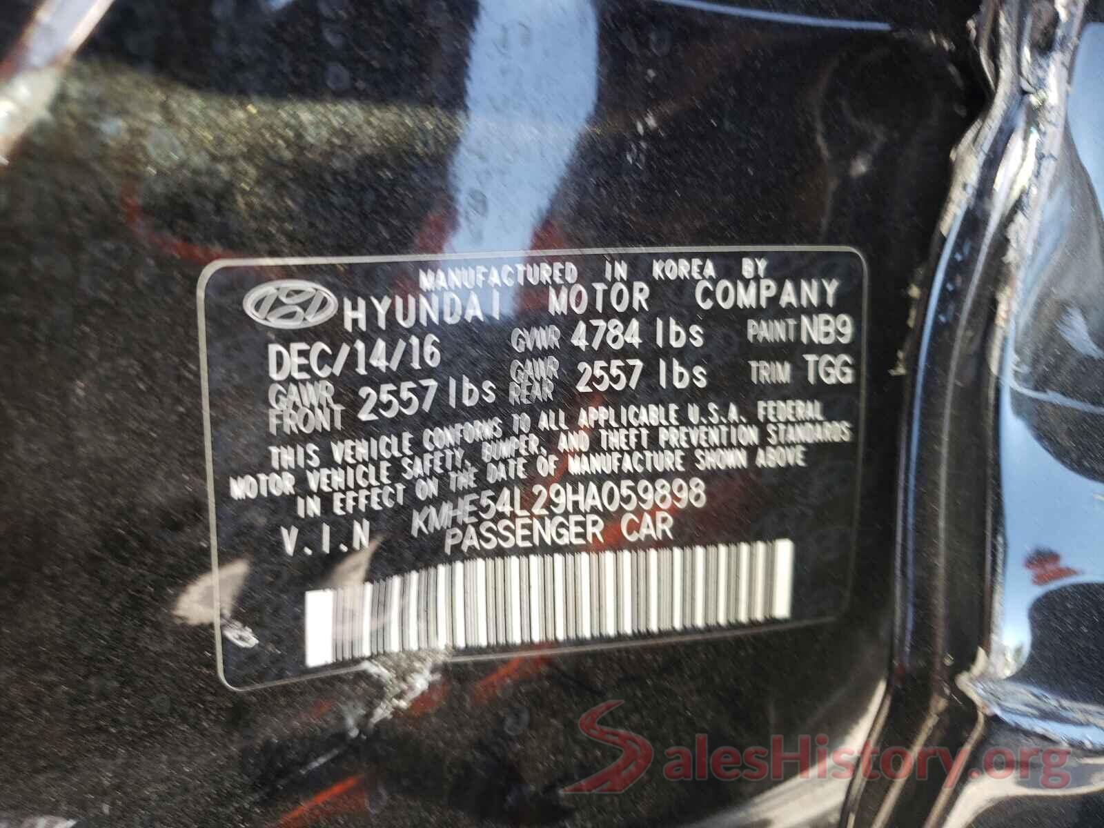 KMHE54L29HA059898 2017 HYUNDAI SONATA