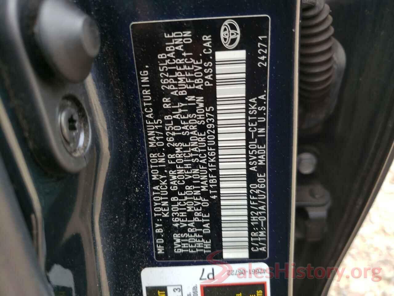 4T1BF1FK6FU029375 2015 TOYOTA CAMRY