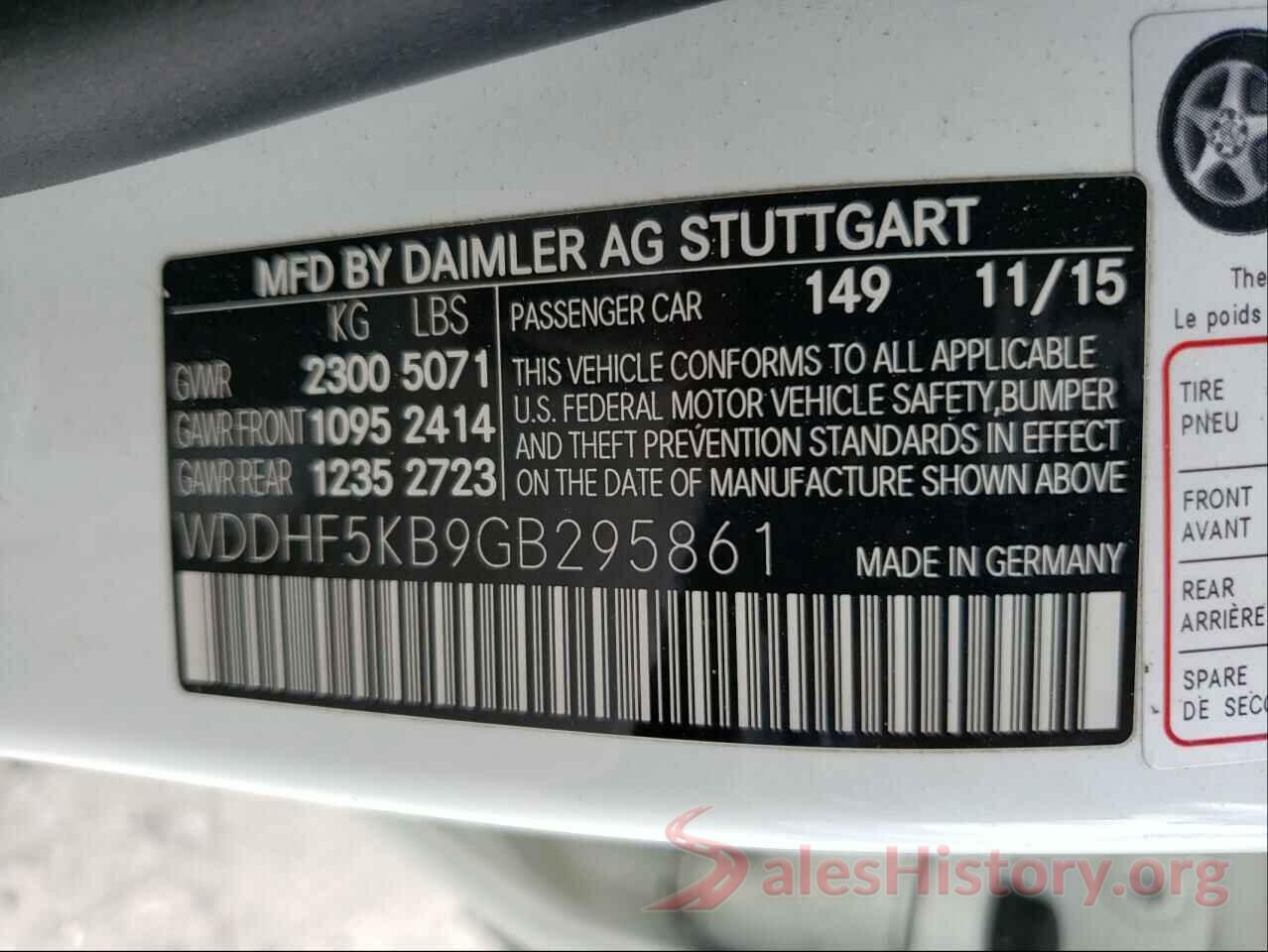 WDDHF5KB9GB295861 2016 MERCEDES-BENZ E CLASS