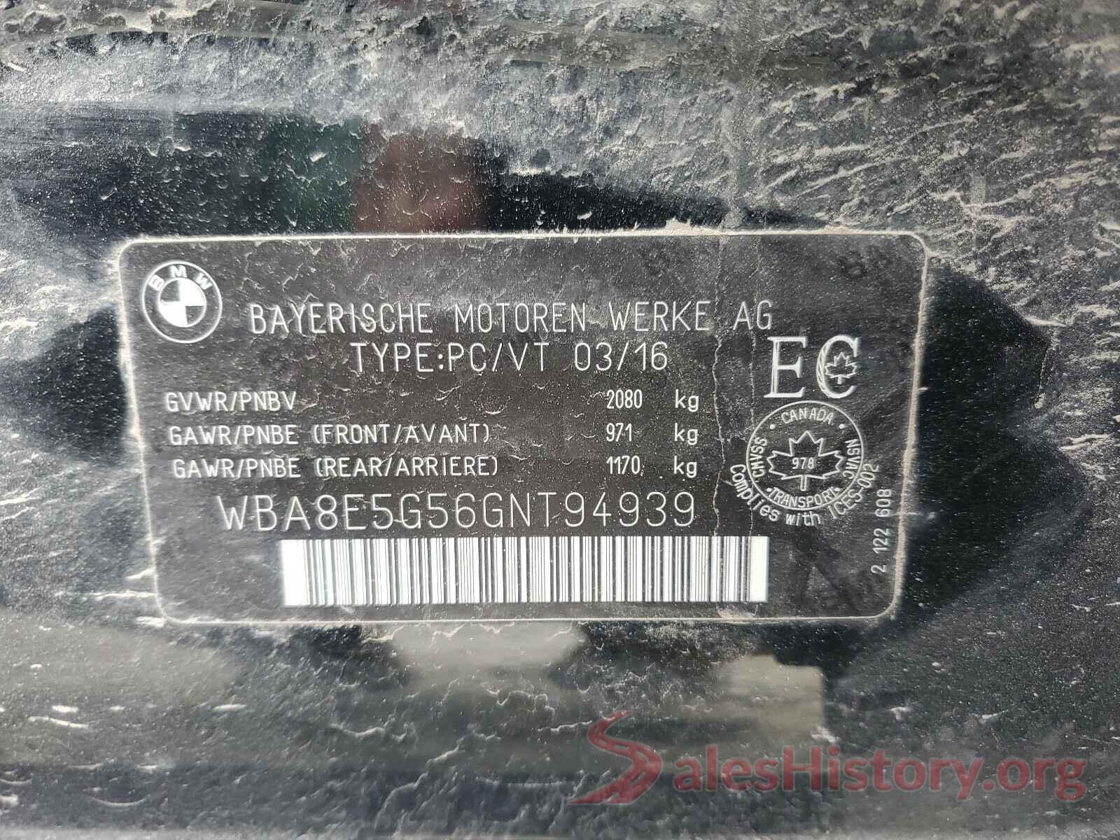 WBA8E5G56GNT94939 2016 BMW 3 SERIES