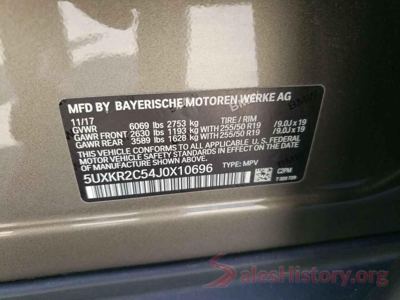 5UXKR2C54J0X10696 2018 BMW X5