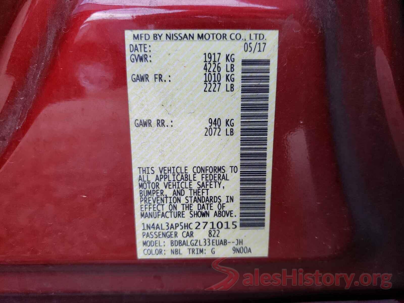 1N4AL3AP5HC271015 2017 NISSAN ALTIMA