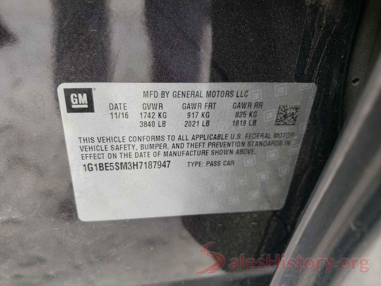 1G1BE5SM3H7187947 2017 CHEVROLET CRUZE