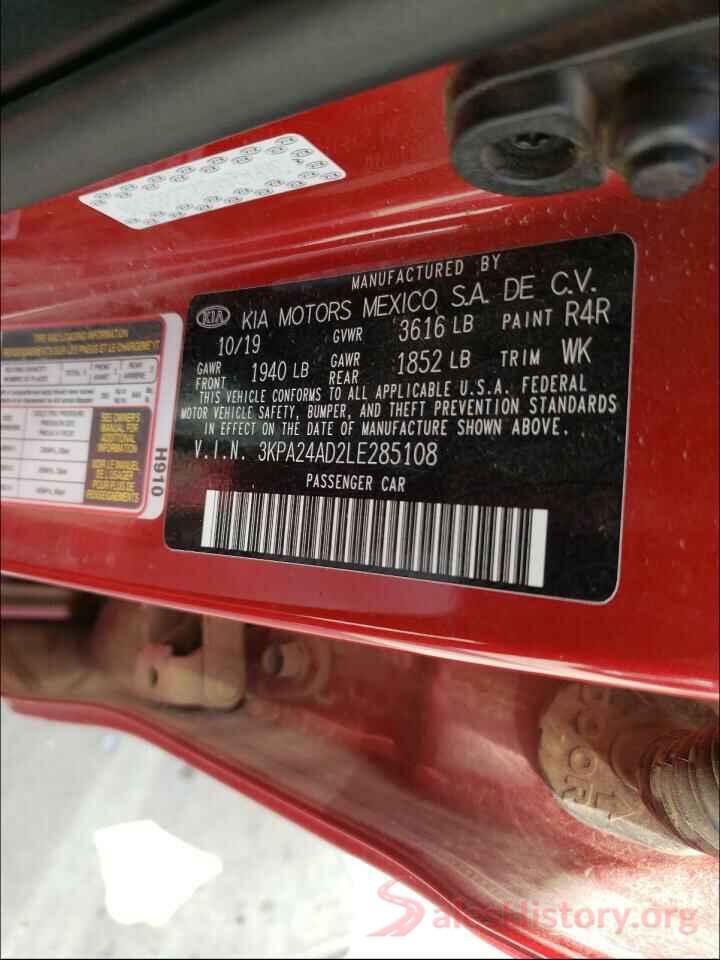 3KPA24AD2LE285108 2020 KIA RIO