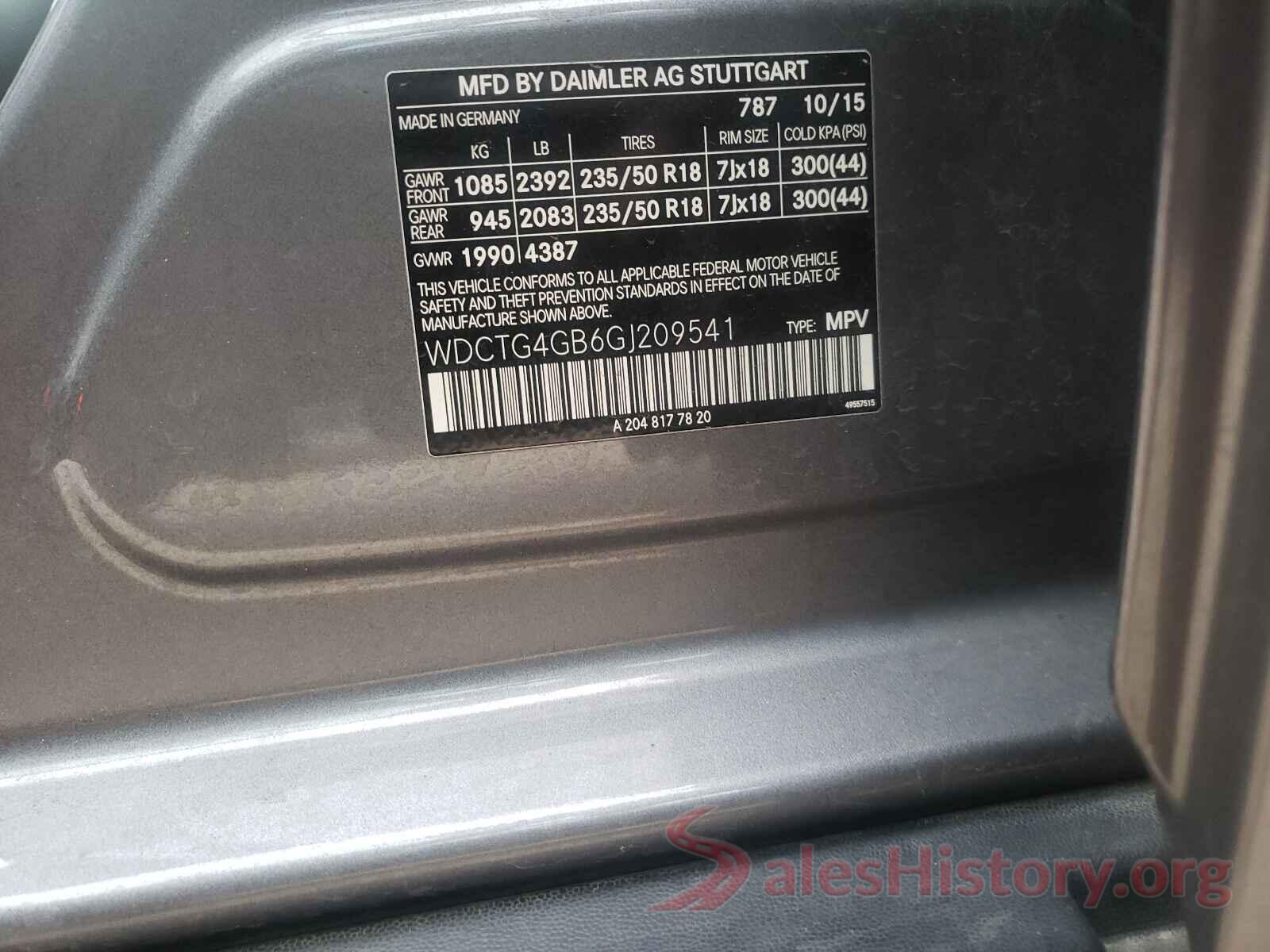 WDCTG4GB6GJ209541 2016 MERCEDES-BENZ G CLASS