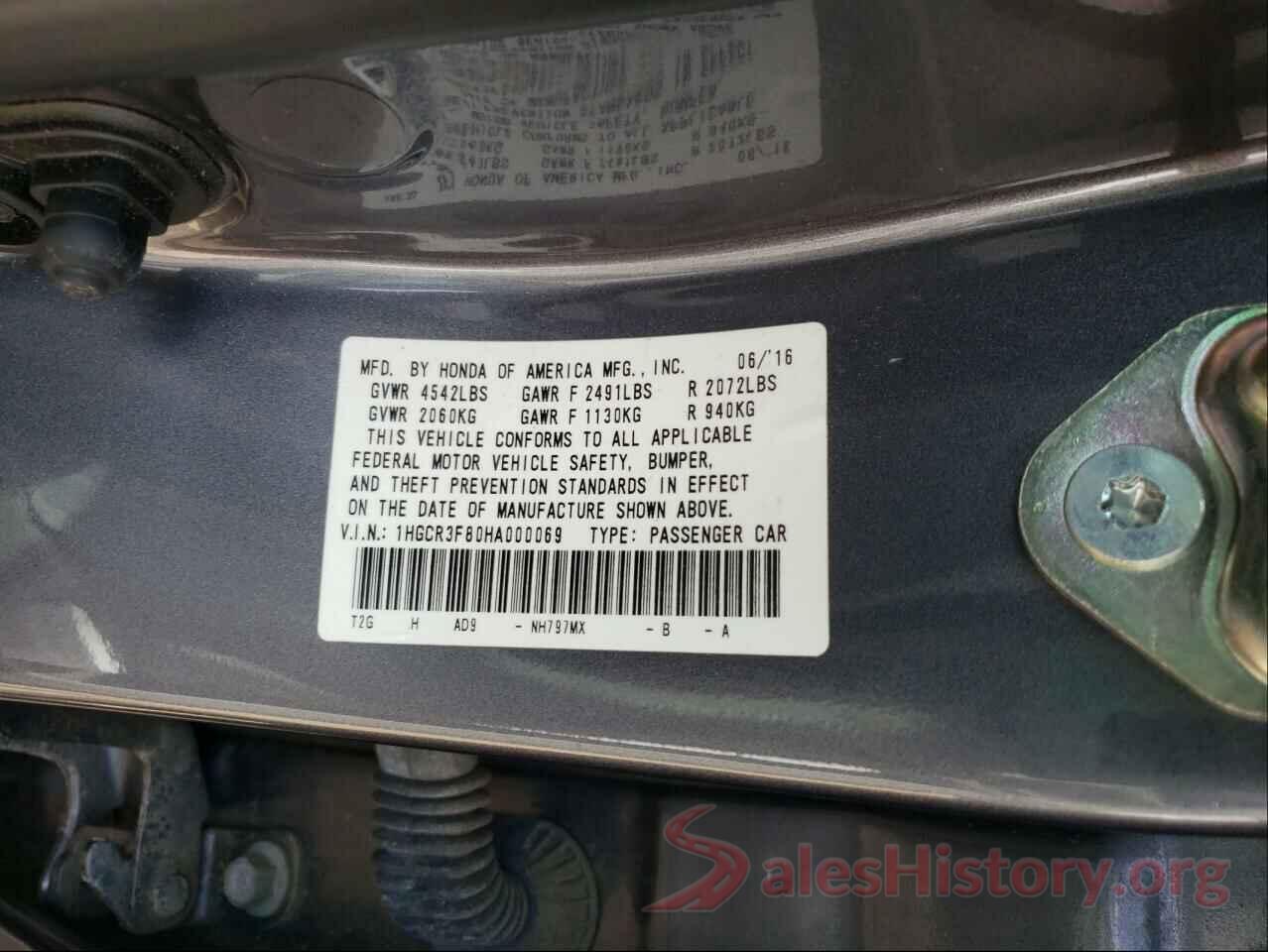 1HGCR3F80HA000069 2017 HONDA ACCORD