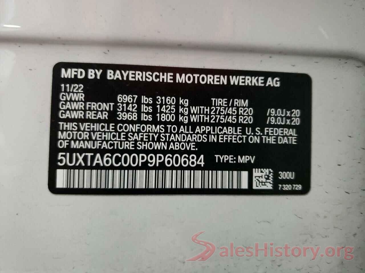 5UXTA6C00P9P60684 2023 BMW X5