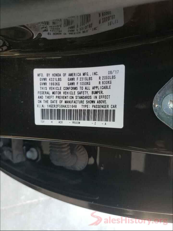 1HGCR2F59HA301648 2017 HONDA ACCORD