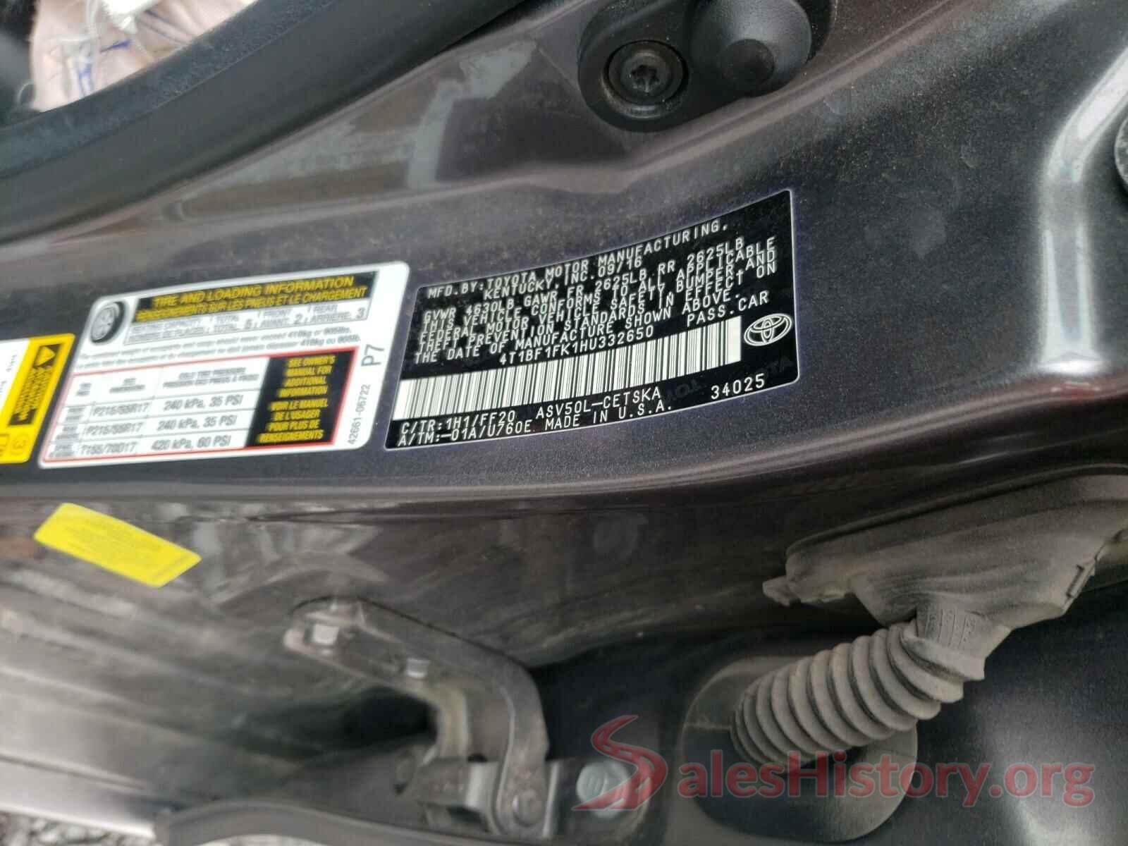 4T1BF1FK1HU332650 2017 TOYOTA CAMRY